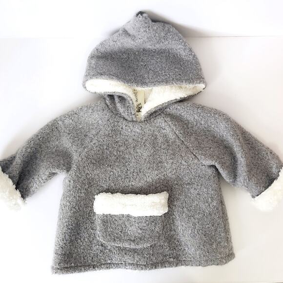 FINA EJERIQUE NWT Baby Faux Sheepskin Hooded Coat in Gray Size 12M - Picture 3 of 12